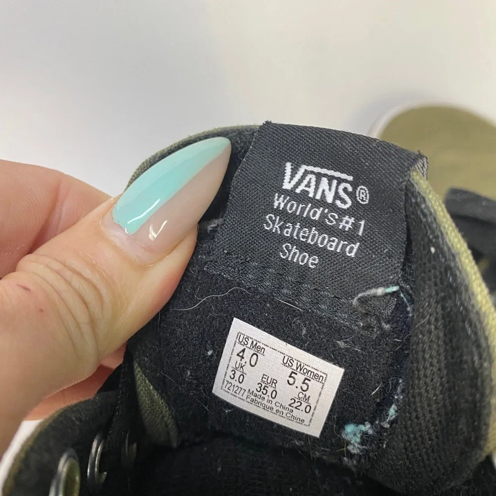Van’s Sk-8 Hi Sneakers Women’s 5.5 Army Green/Black 721277 - Picture 6 of 9
